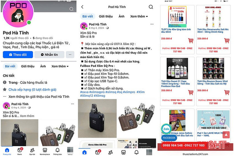 Thuốc lá điện tử vẫn rao bán công khai trên mạng xã hội