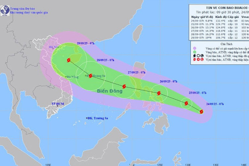 Theo dõi diễn biến, chủ động ứng phó với bão Bualoi gần Biển Đông