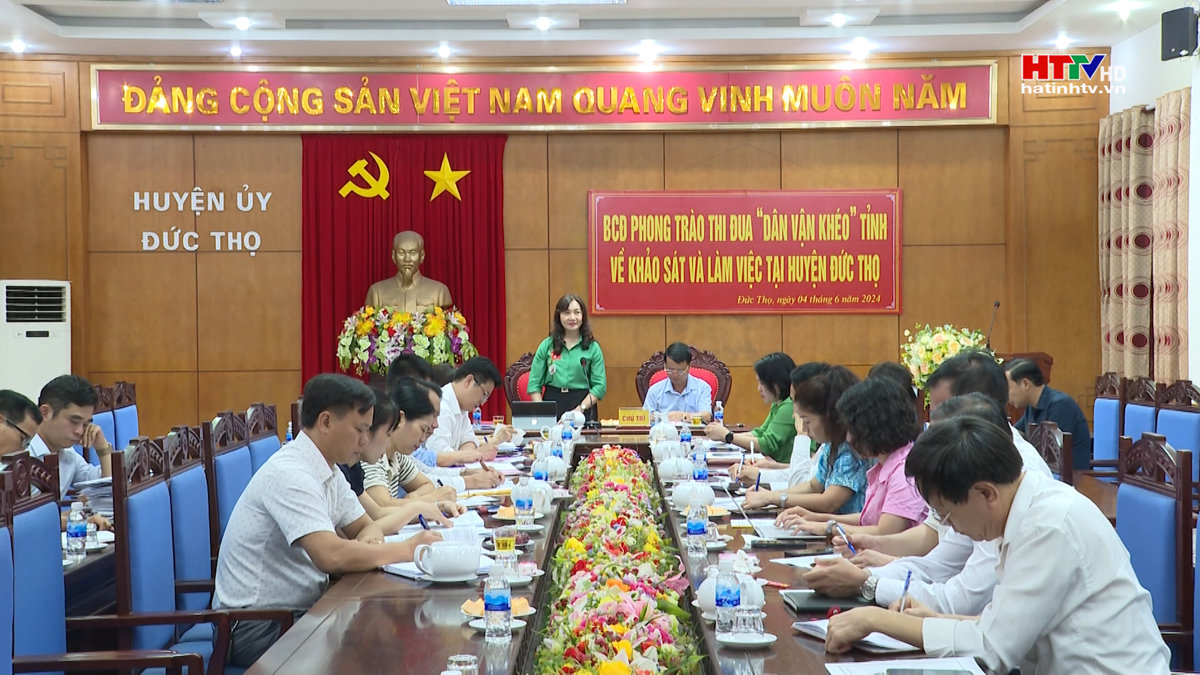 BCĐ phong trào Dân vận khéo của tỉnh làm việc tại huyện Đức Thọ và Vũ Quang