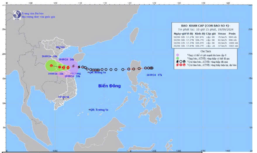 TIN BÃO KHẨN CẤP CƠN BÃO SỐ 4