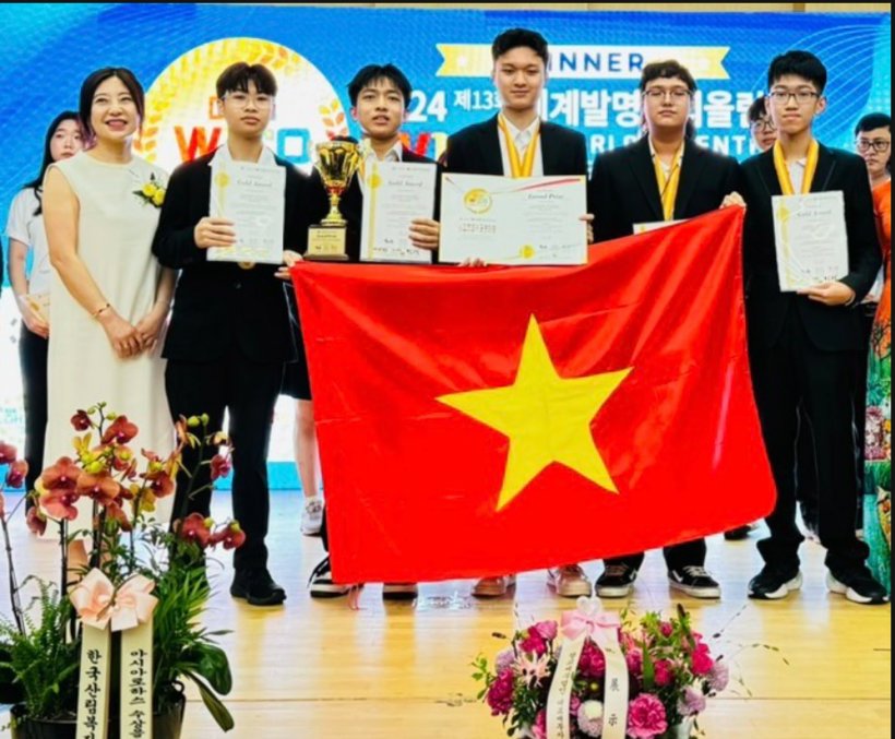 5 học sinh giành giải top 1% đề tài xuất sắc Olympic Phát minh và Sáng chế thế giới