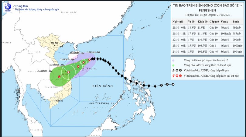 Bão số 12 cách Hoàng Sa khoảng 200km, Hà Tĩnh sẽ có mưa to