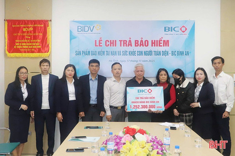 BIDV Hà Tĩnh phối hợp chi trả hơn 1,2 tỷ đồng bảo hiểm cho khách hàng