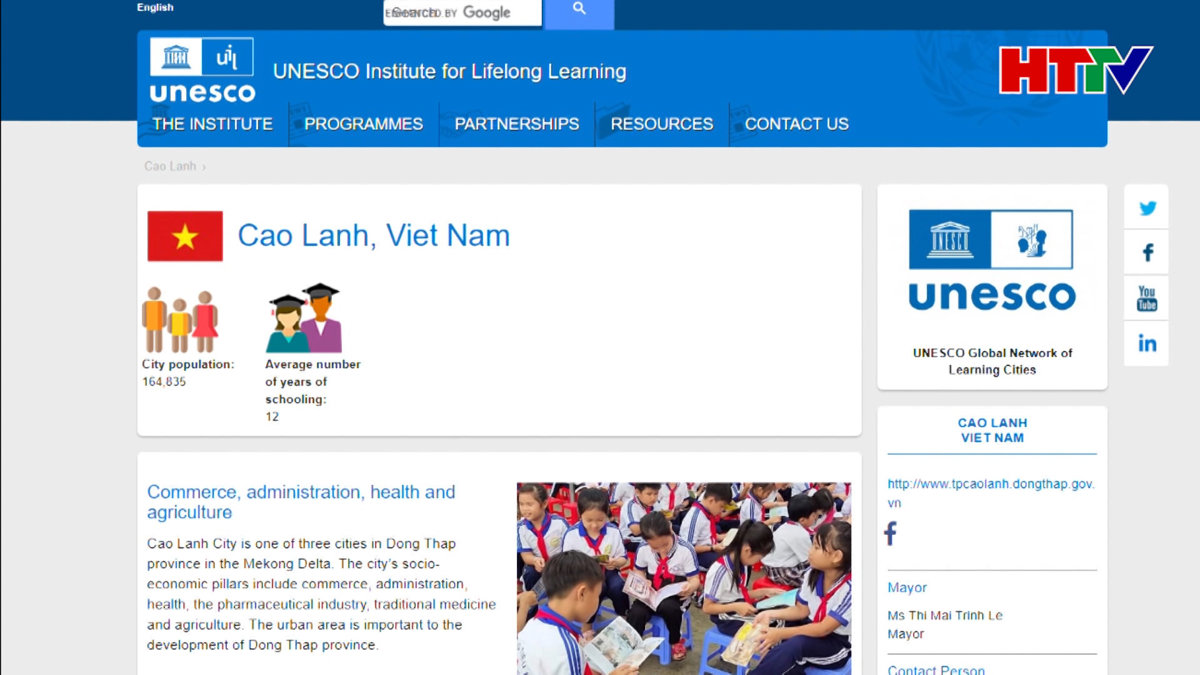 UNESCO công nhận Cao Lãnh  là thành phố học tập toàn cầu