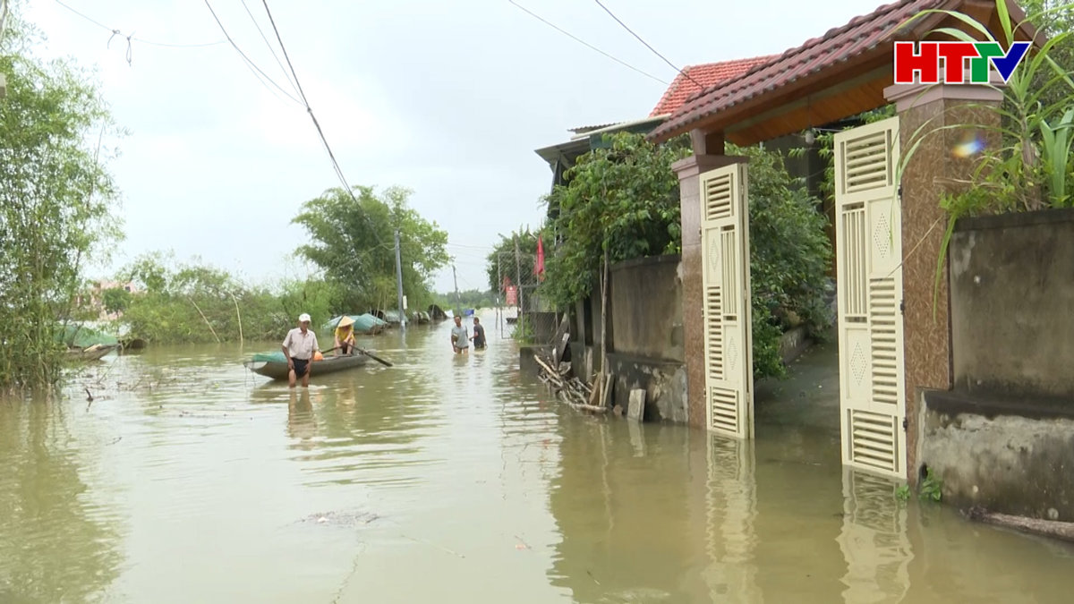 Đức Thọ: Nhiều địa phương bị ngập úng cục bộ do mưa lũ