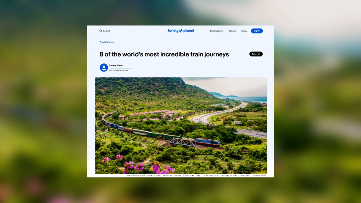 Đường sắt Bắc - Nam vào top hành trình du lịch ngoạn mục nhất thế giới