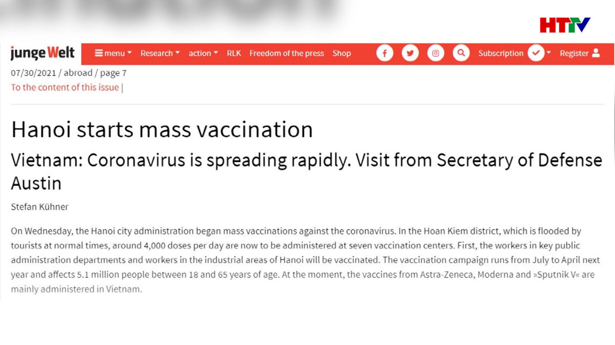 Nỗ lực chống dịch của Việt Nam trên báo Đức