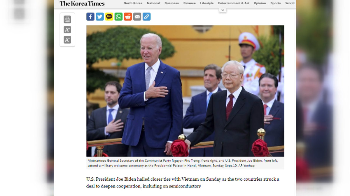 Dư luận quốc tế đánh giá cao chuyến thăm Việt Nam của Tổng thống Joe Biden