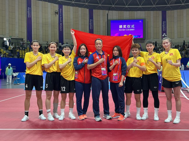 Đội tuyển cầu mây 4 nữ mang về tấm HCV thứ 2 cho Đoàn Thể thao Việt Nam tại ASIAD 19