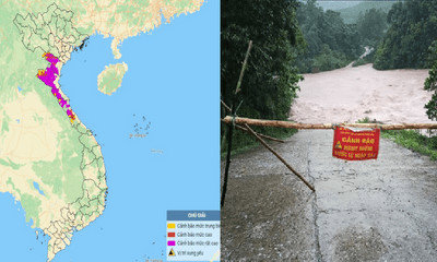 Miền Trung tiếp tục mưa lớn trên diện rộng do ảnh hưởng áp thấp nhiệt đới