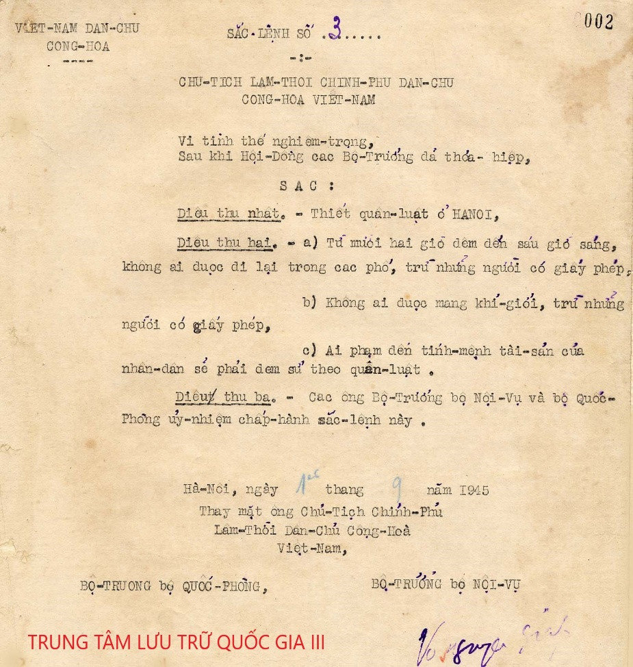 Sắc lệnh đặc biệt góp phần tạo nên thành công của Lễ Tuyên ngôn độc lập 2/9/1945