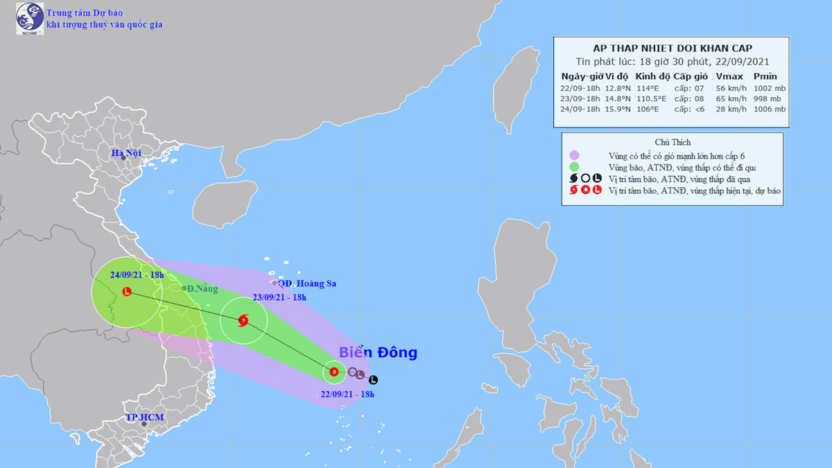 Tin tức dự báo thời tiết hôm nay 23/9: Áp thấp nhiệt đới mạnh thành bão, miền Bắc mưa lớn